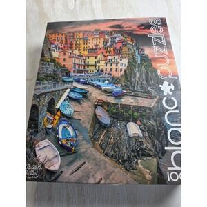 Blanc Puzzles 1000 Piece Jigsaw Puzzle Kyrenian  Galip Coastal Sunset Village